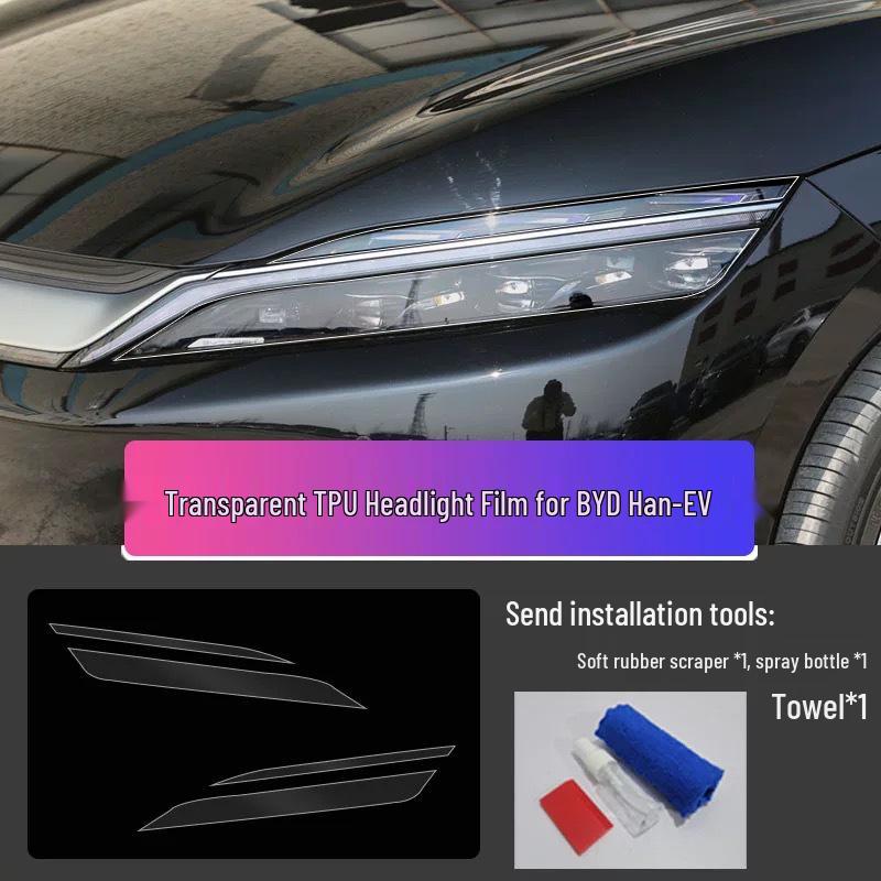 BYD Han Innenfolien-Set: Passend für 25 Modelle - Enthält TPU-Folien für Navigationsbildschirm, Schalthebel, Scheinwerfer und B-Säule