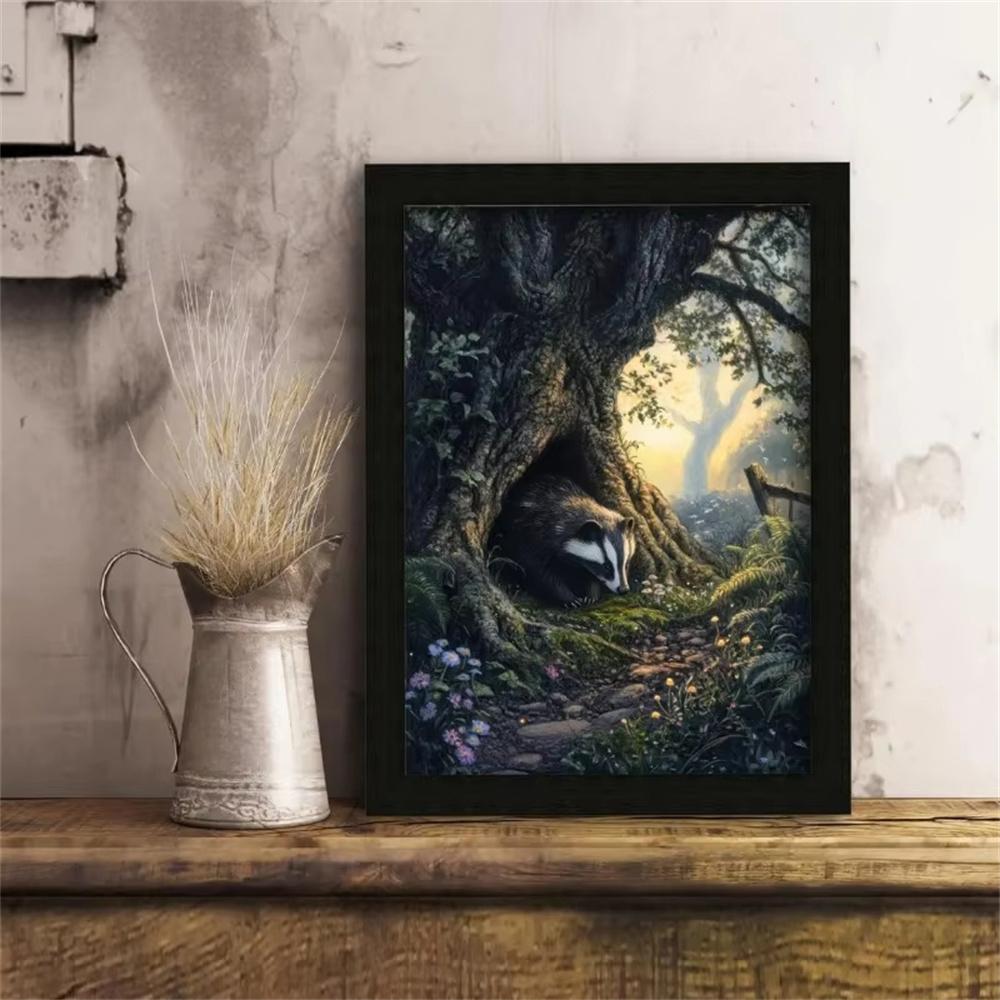 5D Diy Diamond Painting Cross Stitch Embroidery Vintage Woodland Animals Full Round Drill Home Decor Wall Art Gift