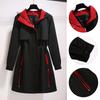 Plus Size Women's Hooded Trench Coat New Korean-Style Color-Block Loose Fit Slimming Windbreaker Elegant Casual Versatile Coat