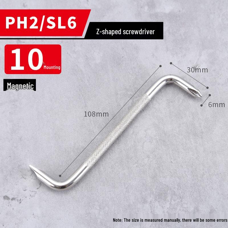 Compact Mini Two-Way Screwdriver: Short Handle, Interchangeable Phillips, Slotted, Torx Heads