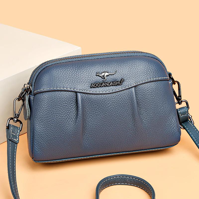 Oryginalne skórzane torby damskie, torby na telefony komórkowe, modne torby na ramię, małe torby z pierwszej warstwy skóry bydlęcej o skośnym rozstawie