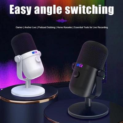 M12 USB Condenser Desktop Microphone For PC Computer Mobile Phone Singing Gaming Streaming Podcasting Recording Mic