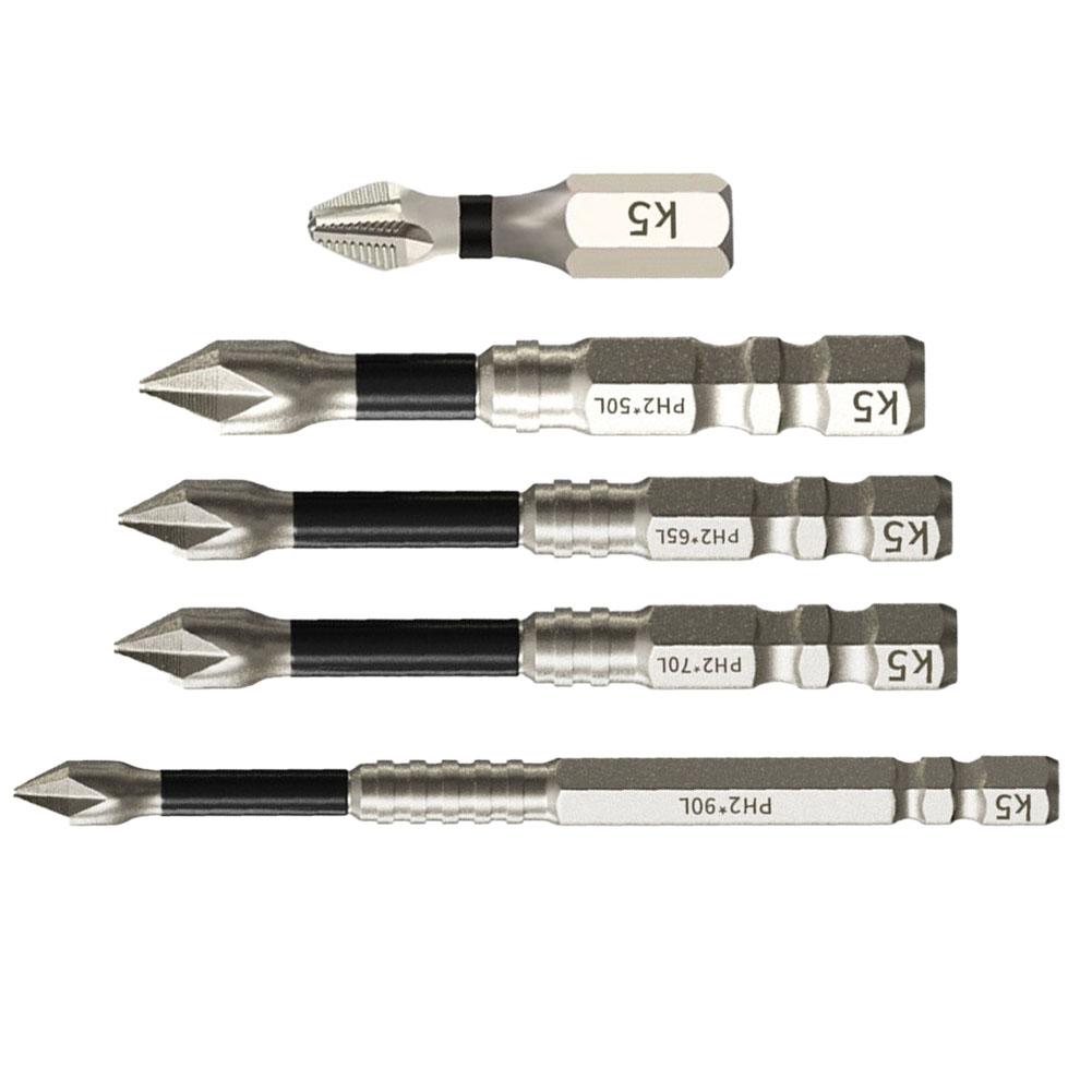 3/4/5pcs Cross Screwdriver Bit Alloy Steel Anti-Slip Drill Bits PH2 Anti Slip Cross Screwdriver Power Tool Accessories