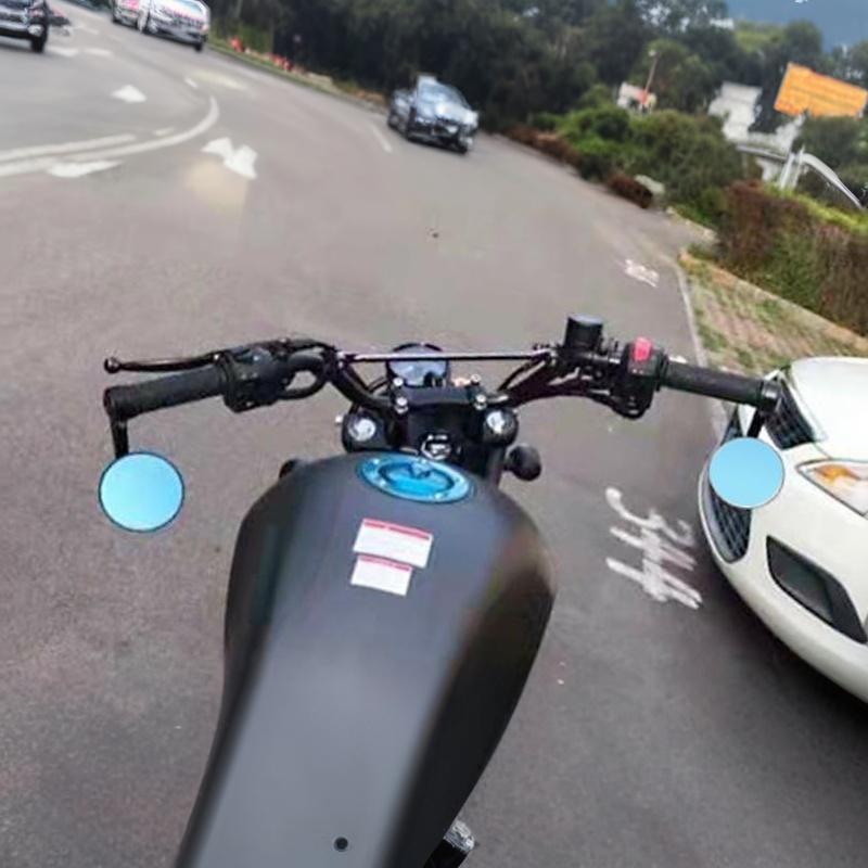 22mm Motorcycle Bar End Rearview Mirror with Complete Install Hardware Fit 17-19mm Handlebar Bore for DIY Modification
