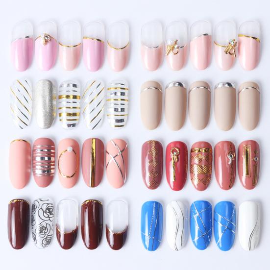 Nail Strip Half Moon Shape 3D Effect Ultra Thin Rose Gold Striping Tape Manicure Design Lines