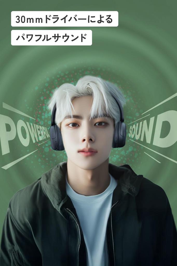 JVC Kenwood Victor Wireless Bluetooth with 50 Hours of Khaki HA-S60W-G Headphones, Ver. 5.4 Microphone, Multi-Point, Playback, 2-Way, Wired/Wireless,