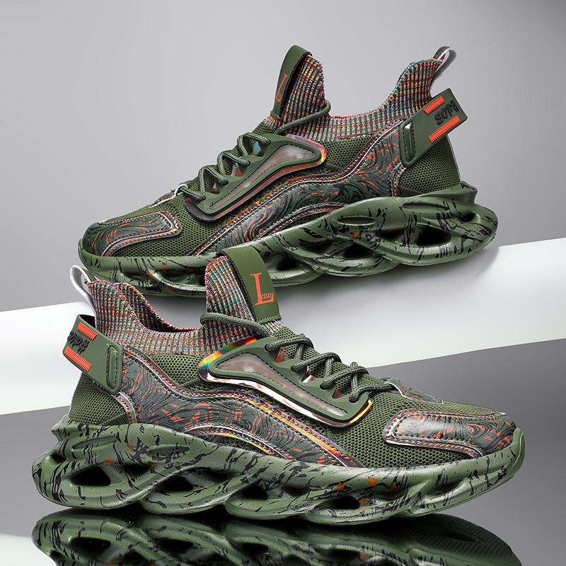 Running Shoes Men Mesh Breathable Flat Comfortable Outdoor Sports Lace-up Tennis Shoes Big Size Luxury Sneakers Man