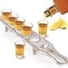 6 Holes Wooden Stand for Tequila Shot Glasses Presentation Tray Large Capacity Display Storage Solution
