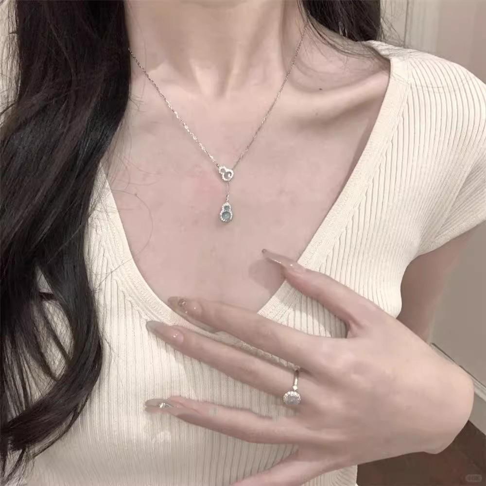 Elegant Double-Layer Long Sweater Necklace for Women
