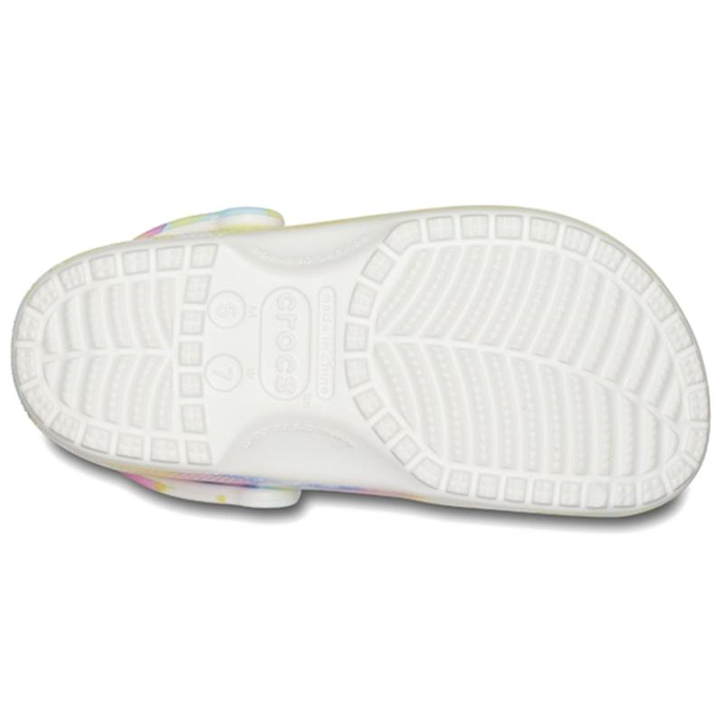 Crocs Classic Clog Tie Dye Beach Sandals Multi Color Unisex