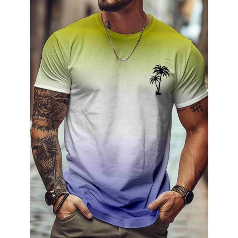 Summer Daily Casual Men's Loose-fitting Top 3D Wave Print Men's