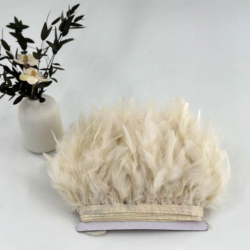 10-15cm Coffee Turkey Feather Trim Feathers Fringe Ribbon DIY Sewing Clothing Handwork Wedding Dress Crafts Party Decorations