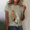 New Vintage Women Summer Cartoon Horse Print T-Shirt Oversized Women's Trending Clothing Fashion Short Sleeve Shirt Crew Top