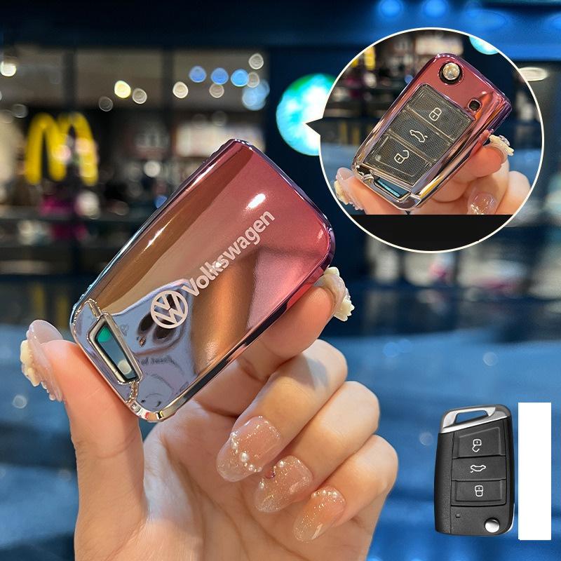 

Для VOLKSWAGEN Модний TPU Чохол для Автомобільних Ключів Повне Покриття Брелок Для VW Volkswagen Golf 7 MK7 Tiguan MK2 Для SEAT Ateca Leon FR 2 Ibiza Ac