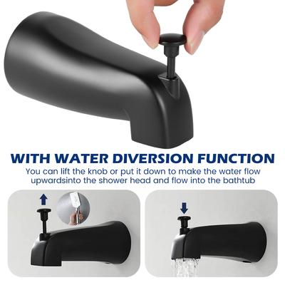 Bathroom Tap Zinc Alloy Bathtub Faucet with Diverter Slip Fit Basin Spouts Home Bathroom Accessories for 1/2 Inch Copper Tube
