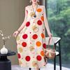 Abito lungo da donna taglie forti Abito estivo casual elegante senza maniche con stampa vintage per donna