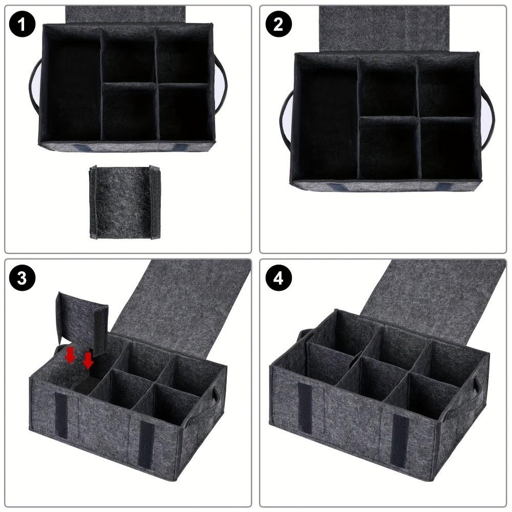 Portable Foldable Plates Storage Bag Thicken Lightweight Felt Storage Bag with Handle Dish Cup Storage Bag Kitchen