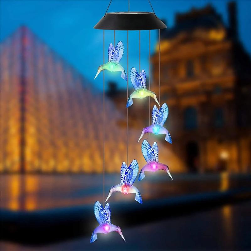 1 Satz Blaue Windspiele Solare Stromerzeugung für Hof- und Außendekoration Windspiele und Anhänger1 Satz Blaue Windspiele