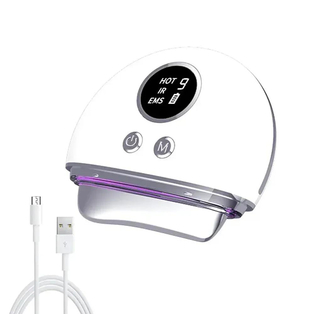 EMS Electric Guasha Massager 4 In1 LED Face Lifting Remove Edema Firming Skin Clod Heat Body Scraping Therapy Skincare Beauty