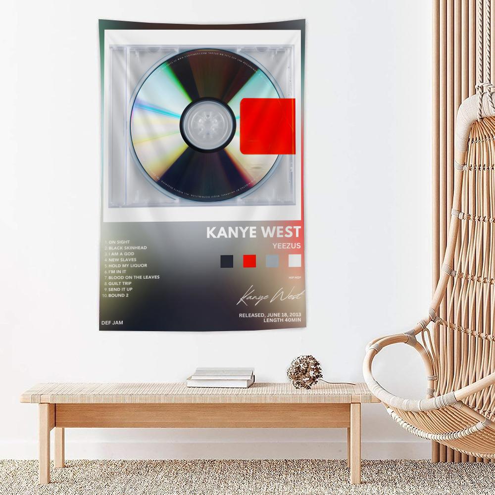 Rapper Singer KKanye West Tapestry For Bedroom Living Room Outdoor Wall Decor Simple Stylish Art Piece Vertical Design