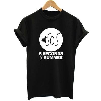 Camisetas 5 Five Seconds Of 5 Sos Camiseta de Algodón Slim Manga Corta Camiseta Top Harajuku