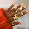 Ring Set Ocean Style Jewelry Starfish Conch Articulated Jewelry Irregular Ins Stacked Ring