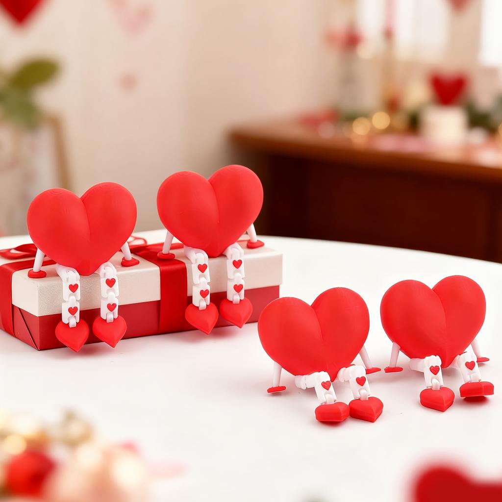 3D Printed Heart-Shaped Decorative Ornament, Shaped Desktop Desk Entryway Decoration, Valentine's Day Gift