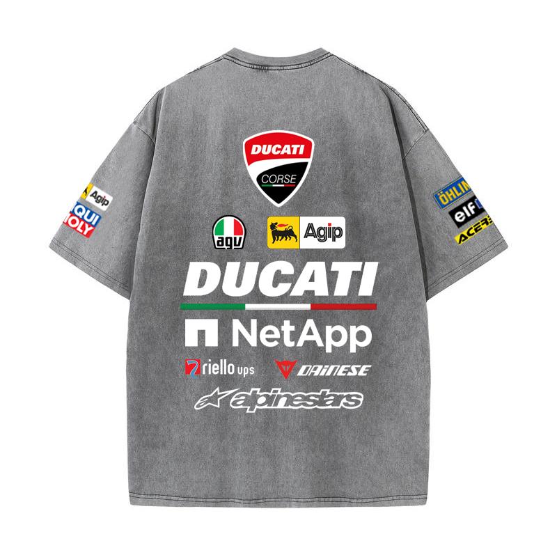 2026 Letní závodní oblek Ducati F1 Tým Red Bull Verstappen Uniforma Krátký rukáv Vintage praná trička Kulatý výstřih Trička