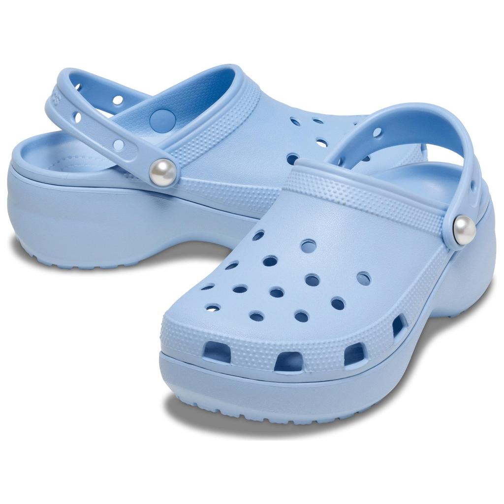 Crocs Classic Platform Pearl Clog EVA Comfortable and Versatile Hole Shoes Women's Blue