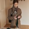 NONLOCAL Daily Check Wool Muffler - Beige Check