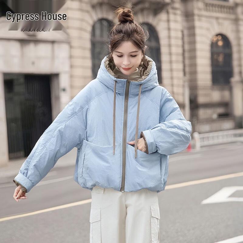 

Женская зимняя куртка с капюшоном и цветными блоками Sibaishe 2025 XL