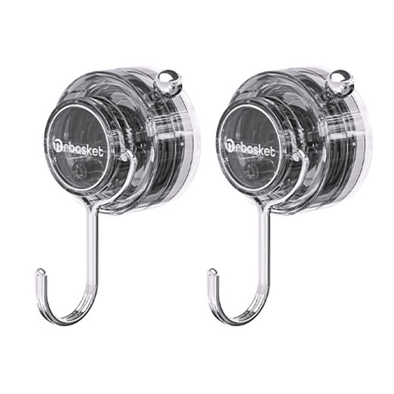 Set of 2 Suction Cup Hook Clip Multifunctional Clear Holders for Home and Supermarket Daily Casual Use Organization