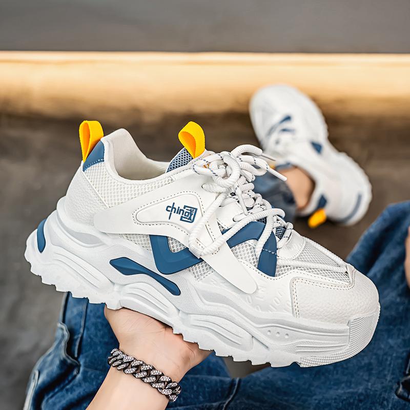 New Fashion Men 's Four Seasons Comfortable Thick Sole Shoes Students BoysTrending Soft Sole Breathable Casual Running Sneakers