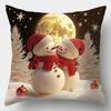 Home Decor Christmas Moon & Festive Holiday Pillows Pattern Cushion Cover Suitable For Sofa Bedroom Car Pillow Cover