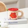 Creative Danish Flower Mug with Lid Gift Coffee Cup Couple High Value Water Cup Ceramic Cup Souvenir