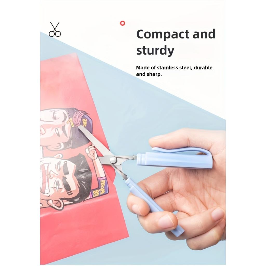 Portable Scissors, Convenient for Travel, Easy To Store, Durable and Damage Resistant, Suitable for Office, School, Travel, and Daily Household Use.