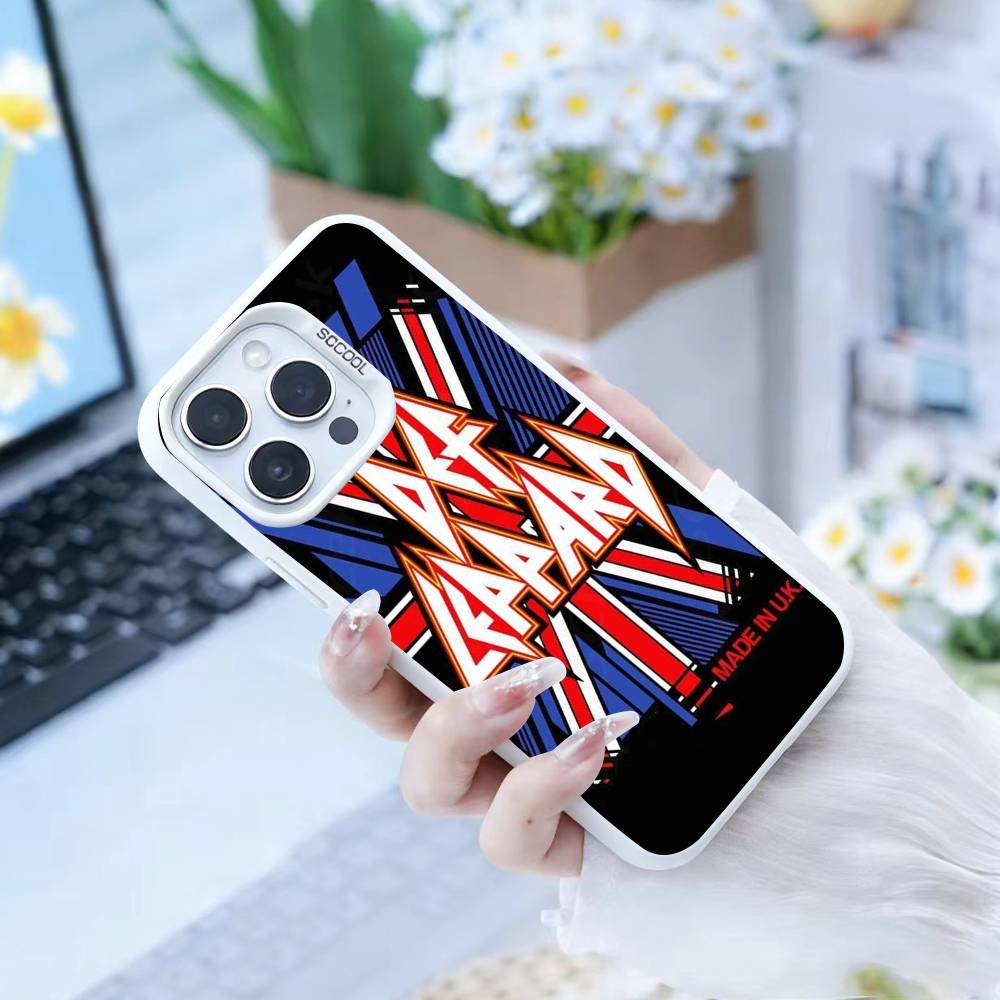 Hot Rock Band D-Def Leppard  Phone Case For iPhone 16,15,14,13,12,17,Pro,MAX White Matte Shockproof Cover