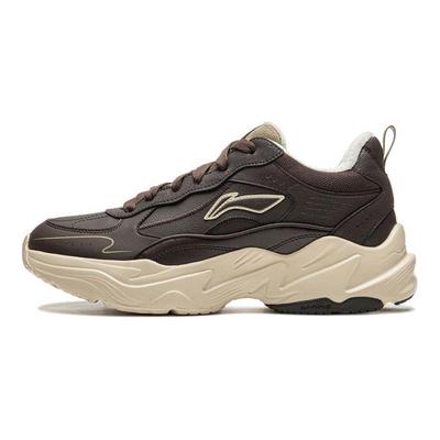 Li Ning Ln Defender Bequeme Trendige Fleece Rutschfeste Leichte Low-Top Freizeitschuhe Herren Freizeitschuhe Braun AGLU101-3