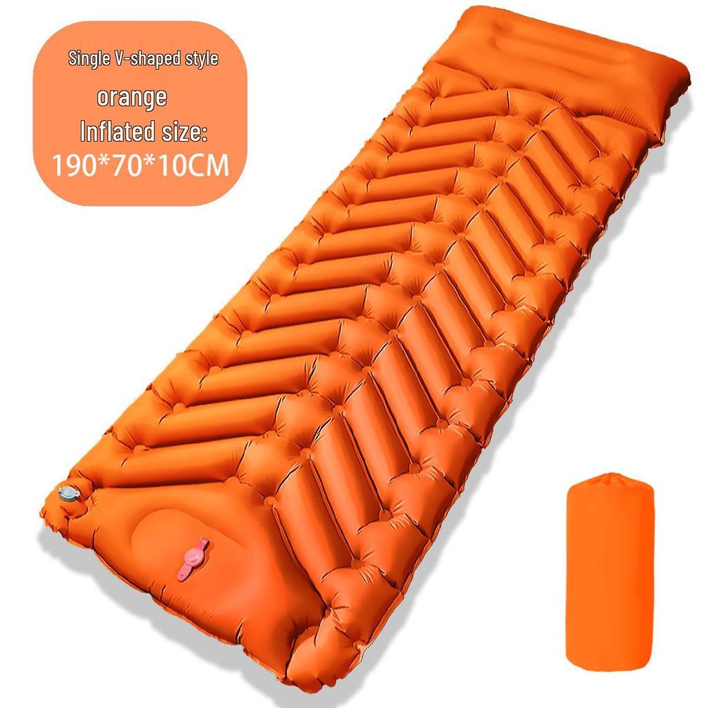 Ultralight Portable TPU Inflatable Camping Pad - Moisture-Proof, Single/Double, Foot-Press Design