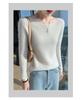 Women's 100% Cashmere One-Shoulder Slim-Fit Sweater - Long-Sleeved Fashionable Base Layer