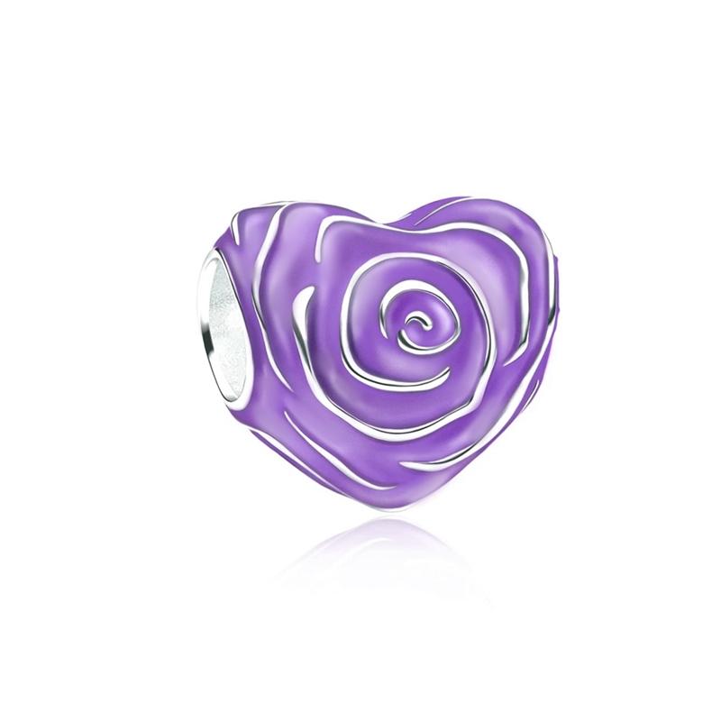 Doe-het-zelf Dames Sieraden Cadeaus Roze Paarse Serie Charms Glinsterende Oneindigheid Harten & Sterren Lavendel Bloemen Kralen Passend op Originele Armband