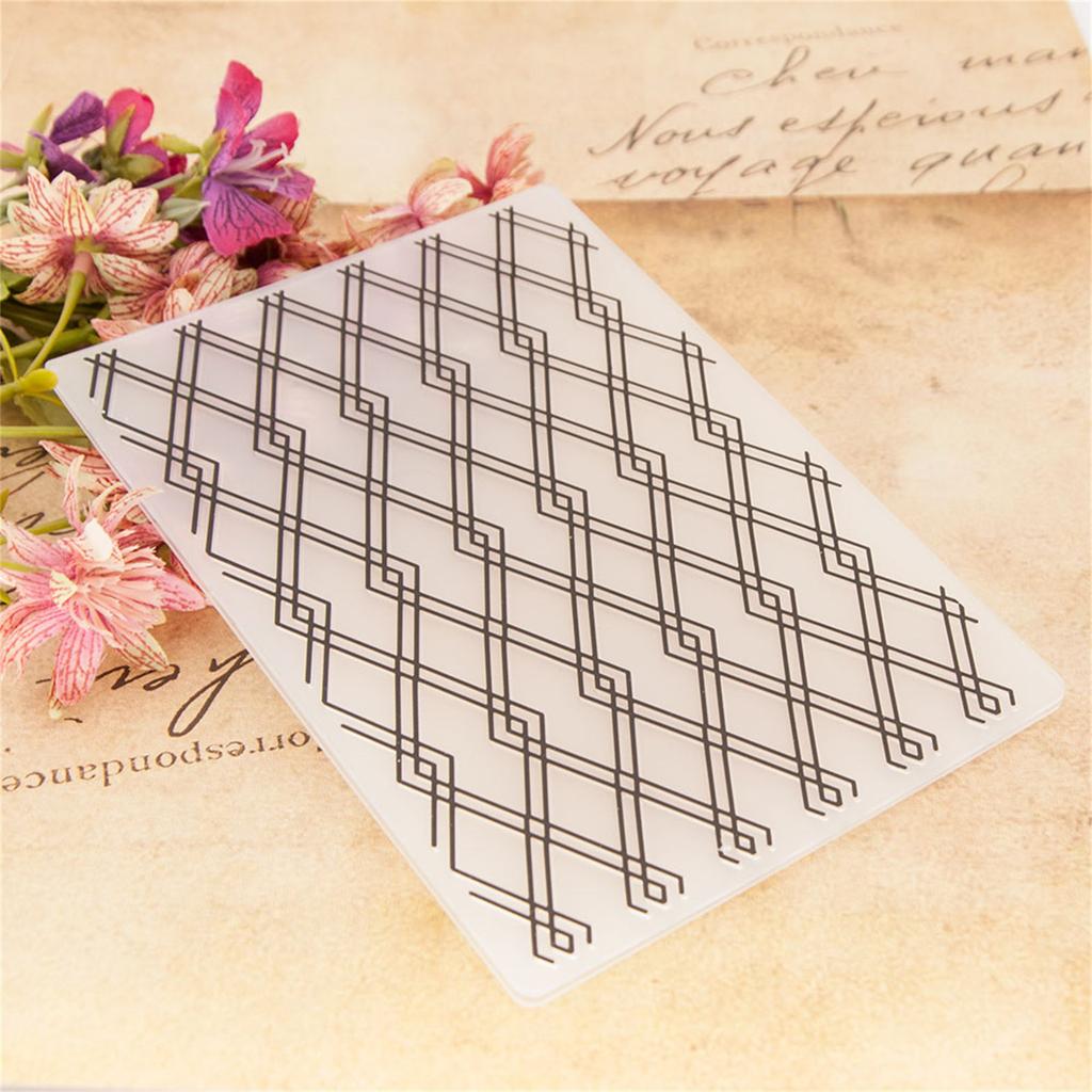 Plastic Craft Template Grid Background Embossing Folder Embossing Stencil For Card Making