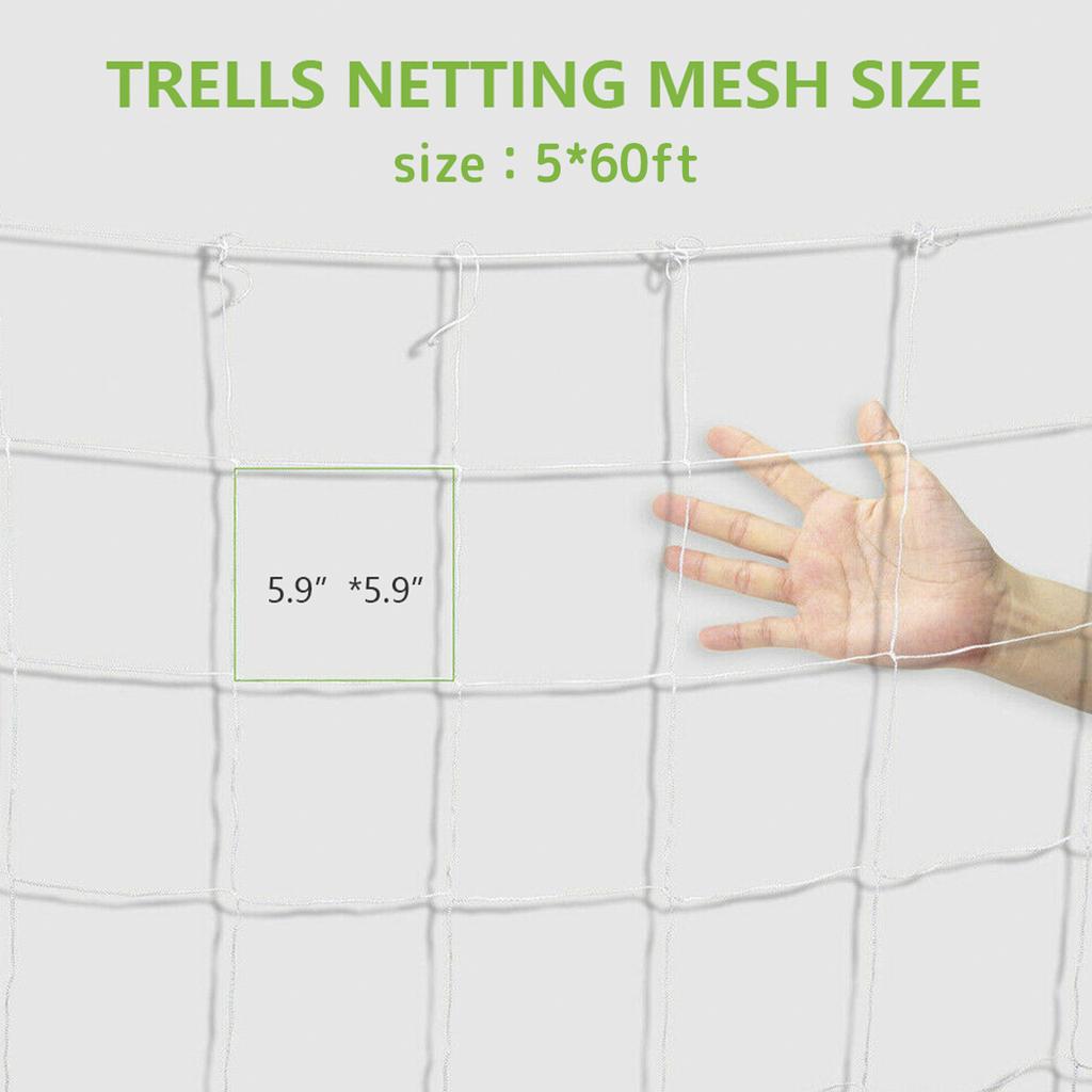 5*60ft Flora Trellis Netting ,Garden Flora Plant Support Stand For Floras Vegetables Fruits Flowers Climbing Net Gardening Tools