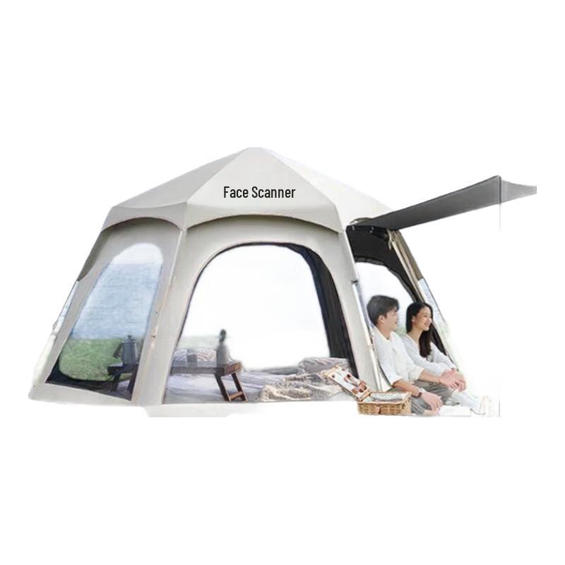 TAN XIAN ZHE Outdoor Portable Folding Tent with Large Vestibule and Hexagonal Blackout Tarp 4-6 Person