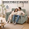 Convertible Sofa, 2-Seater, 3-in-1 Velvet Sofa Bed, 137 Cm, Adjustable Backrest, 2 Pillows, Green