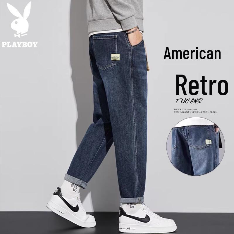 

PLAYBOY Men s American Retro Loose Straight-Leg Jeans 29