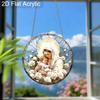 Acrylic Virgin Mary and Baby Jesus with Roses Suncatcher, Stained Glass Effect Window Hanging Ornament for Religious & Faith Lover Gifts