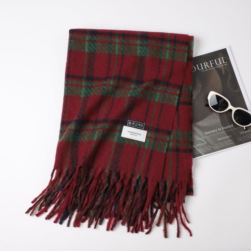 Christmas vibe scarf women's winter new Ankara red scarf long versatile knitted shawl scarf