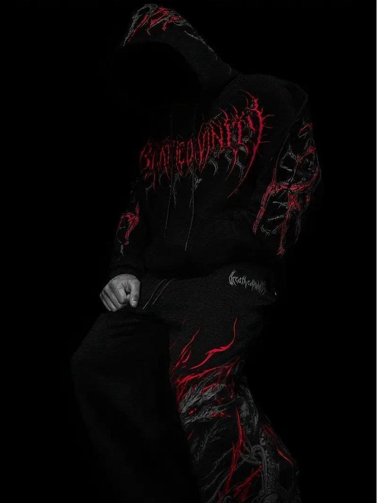 Breathedivinity Herbst Herren Kapuzenjacke mit Print in Übergröße