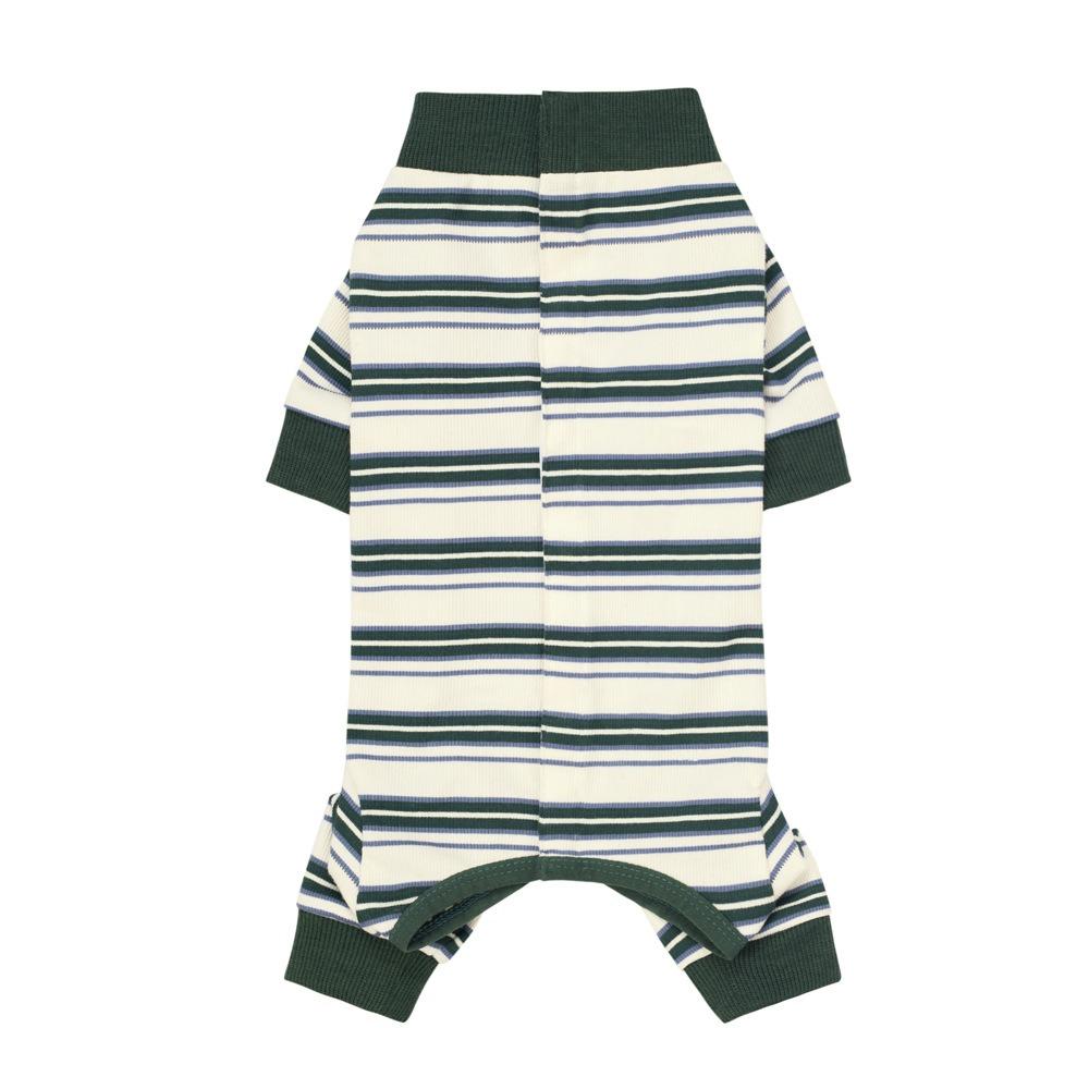 Polyester Puppy Stripes Jumpsuits Four-legged Dog Pajamas Durable Pet Dog Clothes  Autum
